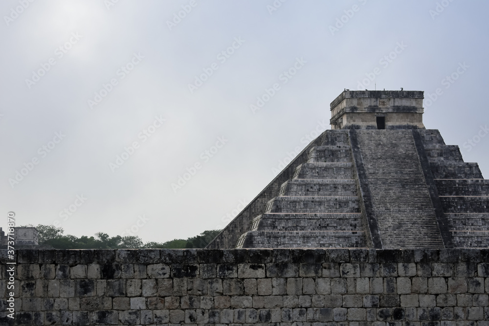 One of the new wonders of the world the pyramid of Chitzen Itza in the morning One of the new wonders of the world the pyramid of Chitzen Itza in the morning