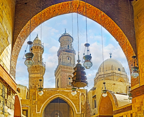 The architecture of Islamic Cairo, the mosque of Al Nasir Muhammad complex, Cairo, Egypt photo