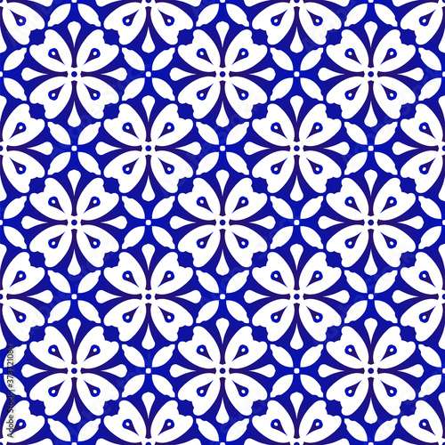 blue and white pattern seamless