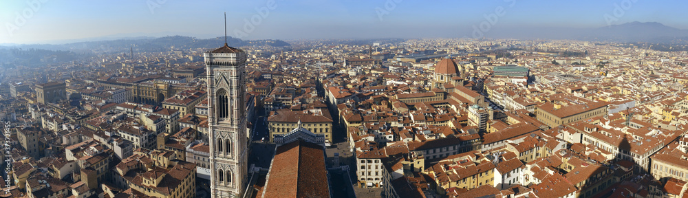 Panoramic view of Florence city from dome