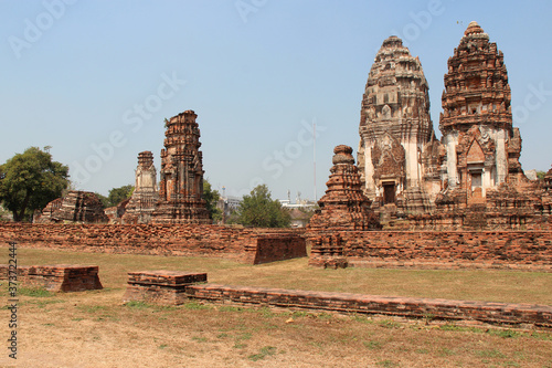 ruined buddhist temple in lopburi in thailand