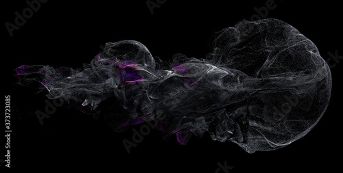 Obraz na plátne 3d render of abstract of surreal art with dark creepy spooky smoke fluid wavy cl