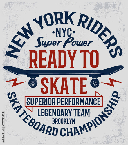 Skateboard vector illustration with cool slogans for t-shirt print and other uses. Born to skate text.