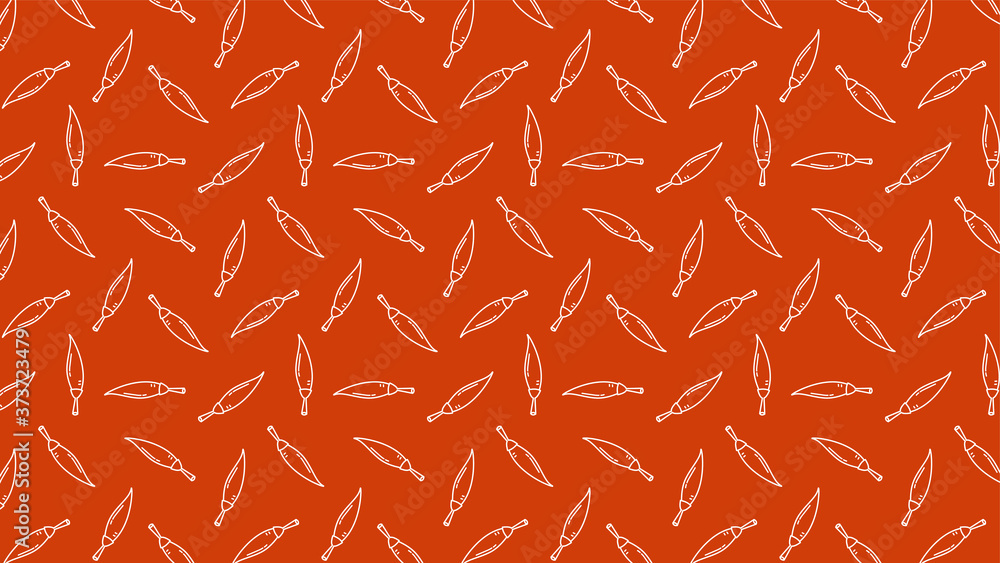 Chilli doodle pattern wallpaper. Chilli doodle vector.