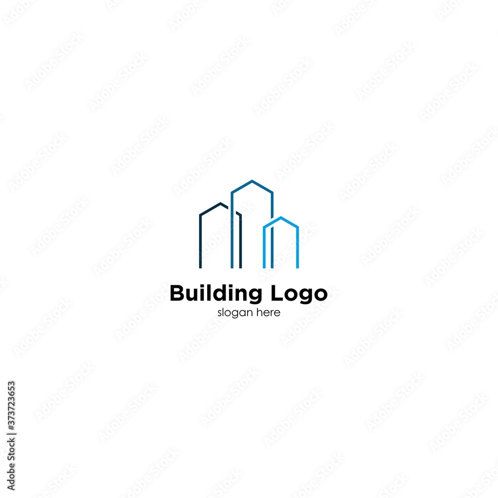 building logo vector with simple lines