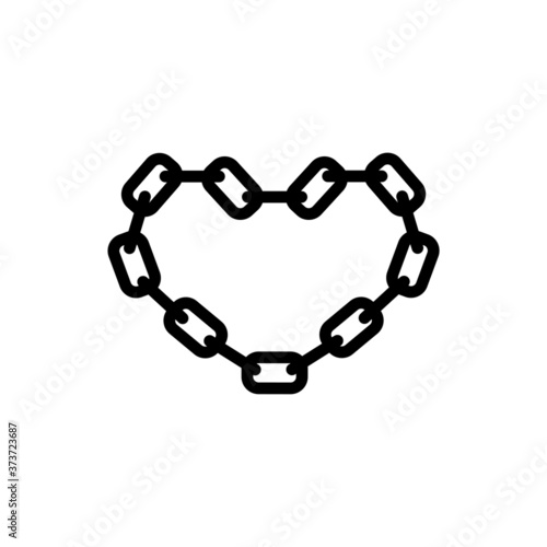 Heart chain icon isolated vector on white