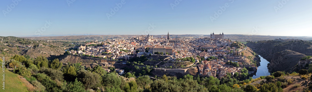 Early morning view over the old town of Toledo, Spain