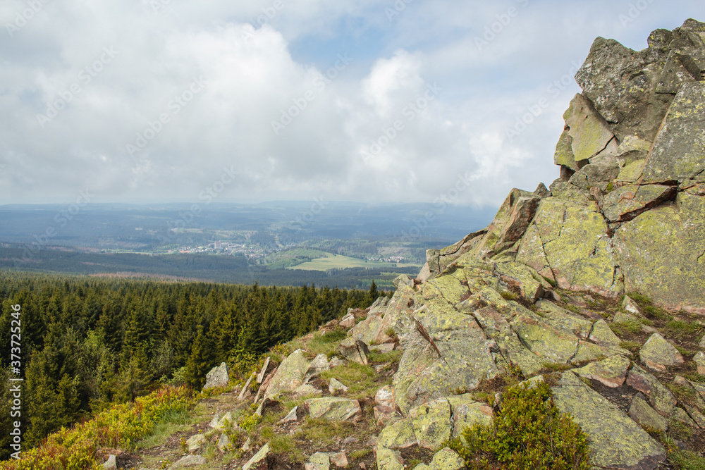 View from Wolfswarte (Bruchberg) at Harz Mountains National Park, Germany