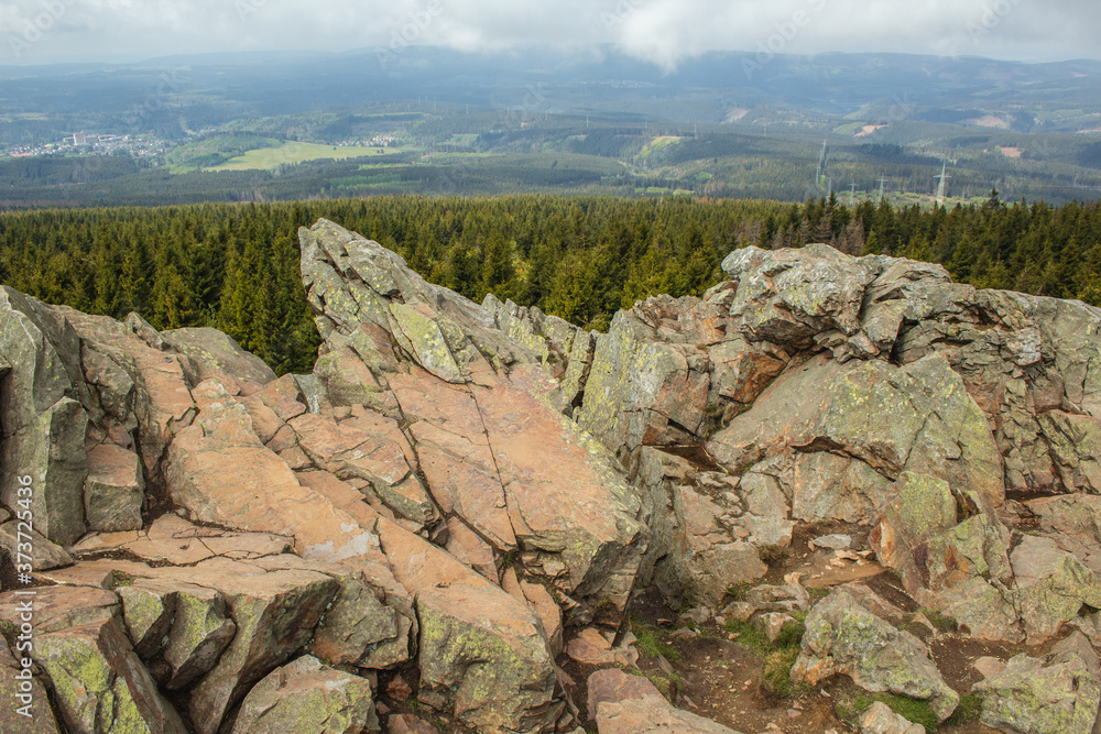 View from Wolfswarte (Bruchberg) at Harz Mountains National Park, Germany