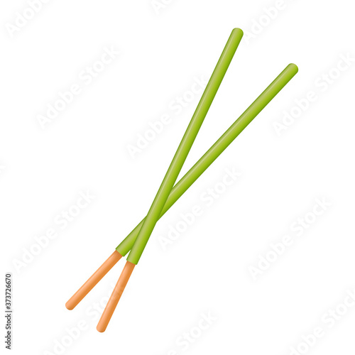 Pocky cartoon vector. Matcha stick. Pocky on white background. Matcha pocky.