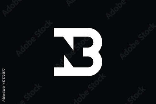 Minimal Innovative Initial BN logo and NB logo. Letter BN NB creative elegant Monogram. Premium Business logo icon. White color on black background