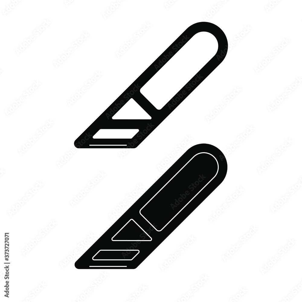 Fototapeta premium Pencil brush icon vector logo, black and white version