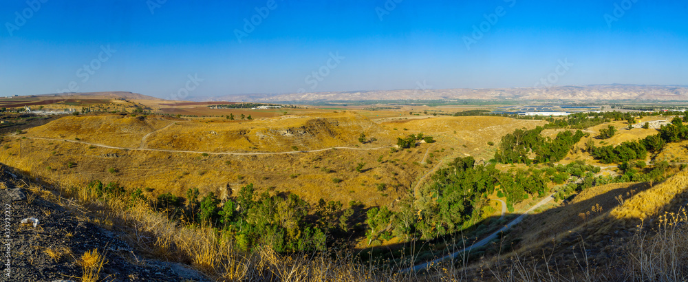 Panorama of the Jordan River valley, and Valley of Springs