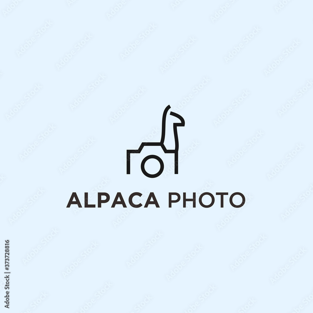 abstract alpaca logo. camera icon abstract alpaca logo. camera icon