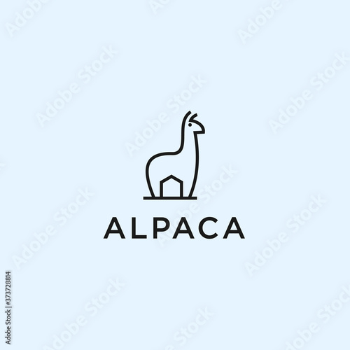 alpaca logo design vector silhouette illustration photo