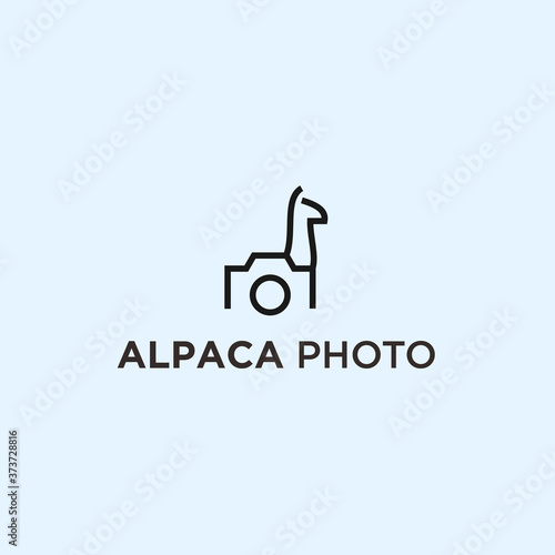 abstract alpaca logo. camera icon