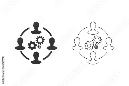 Business collaborate icon set vector image