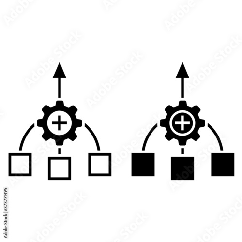 Consolidation vector icon set. business strategy illustration sign collection. compound symbol.