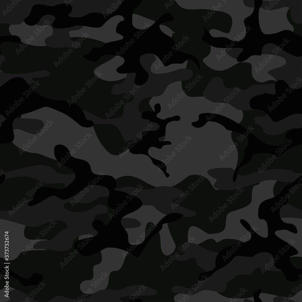 Black vector camouflage seamless background stylish night pattern on textiles
Black vector camouflage seamless background stylish night pattern on textiles