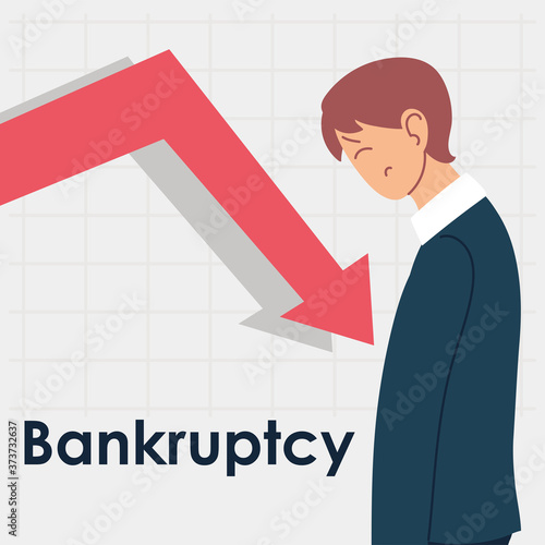 bankruptcy, man in financial crisis