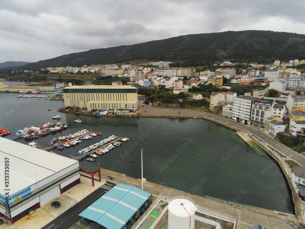 Burela. Coast of Lugo. Galicia.Spain.  Aerial Drone Photo