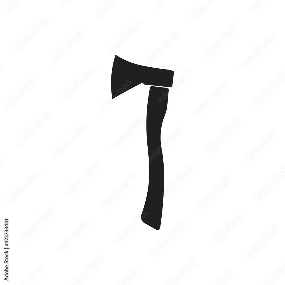 Black ax on a white background. Silhouette of an ax. Vector illustration. Black ax on a white background. Silhouette of an ax. Vector illustration.