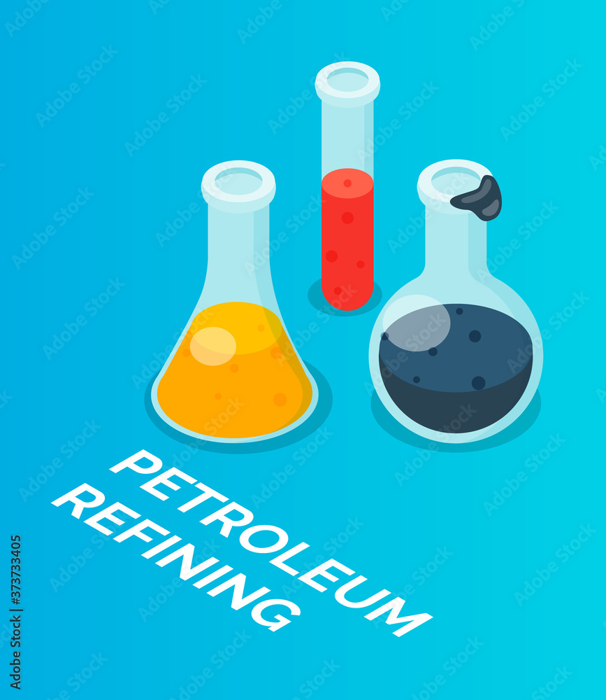 Εκτύπωση καμβά Isometric image of laboratory vessels, flasks, chemical experiments