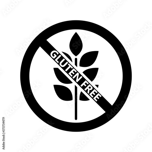 Gluten free food allergy product dietary label. Flat vector icon for apps and websites.