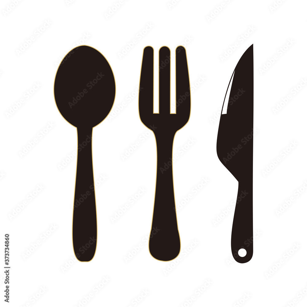 Spoon, fork, knife, icon symbol Spoon, fork, knife, icon symbol