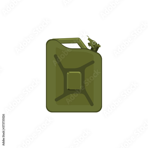 Canister diesel handle flat vector icon. Produce machine gallon gas fuel. Car container motor oil.