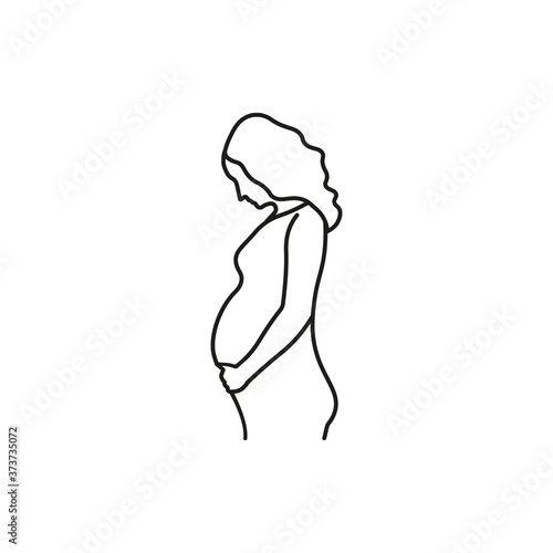 Pregnant lady. Pregnant Woman Icon. Vector illustration.