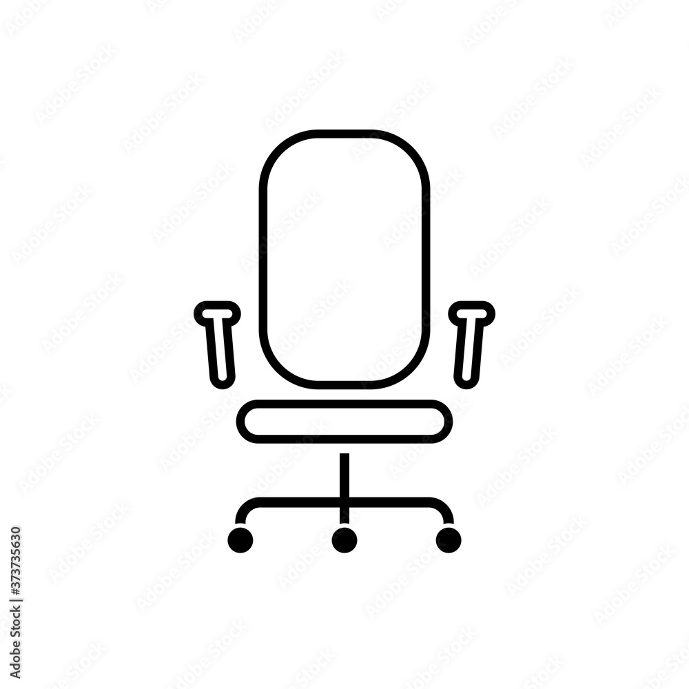 Office chair line icon on a white background. Vector illustration Office chair line icon on a white background. Vector illustration
