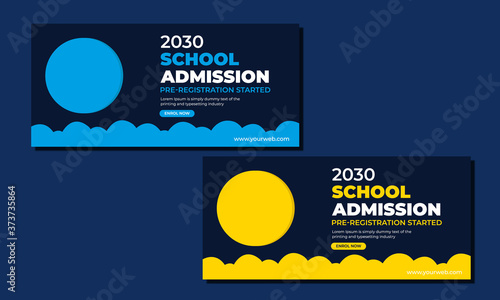 Facebook cover, timeline, social media banner, web banner school university college education admission template design