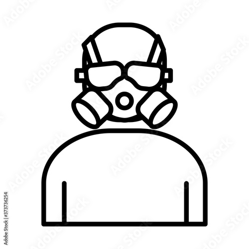 air protection mask line style icon