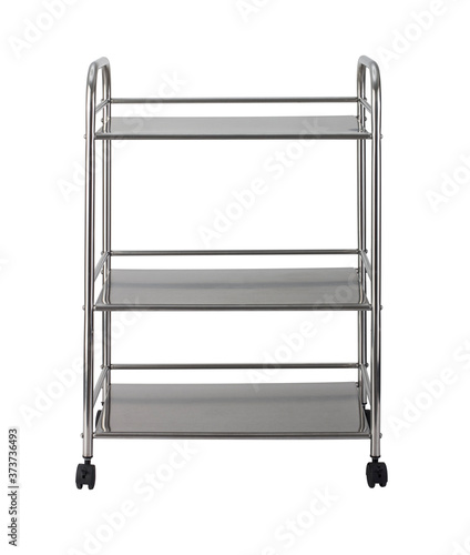 Wallpaper Mural Stainless steel racks with wheels isolated on white Torontodigital.ca