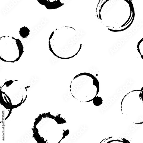 Cup or glass stains pattern. Grunge stains seamless background. Coffee. Wine. Water. Juice. Coffee or tea cup. Wine glass stain. Splatter. Splash. Drinks splash.
