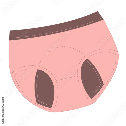Reusable menstrual panties. Modern plastic free menstrual products. Zero waste periods. Ecological lifestyle. Vector illustration