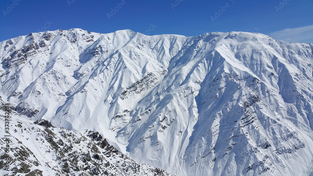 snow covered mountains