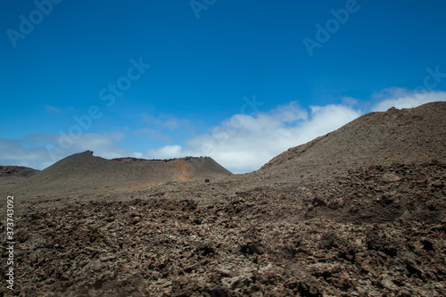 volcanic rock landscape in Timanfaya in Lanzarote