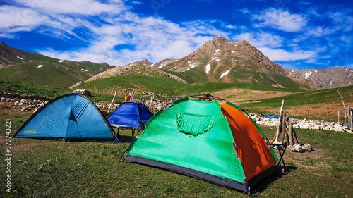 tent in the mountains