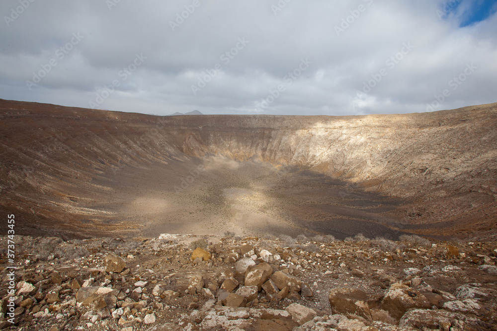 Crater of the Caldera Blanca volcano in Lanzarote Crater of the Caldera Blanca volcano in Lanzarote