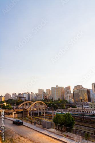 Belo Horizonte downtown skyline at sunset photo