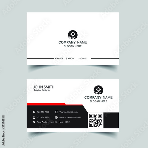 vector red black colors business card template. creative design vector abstract