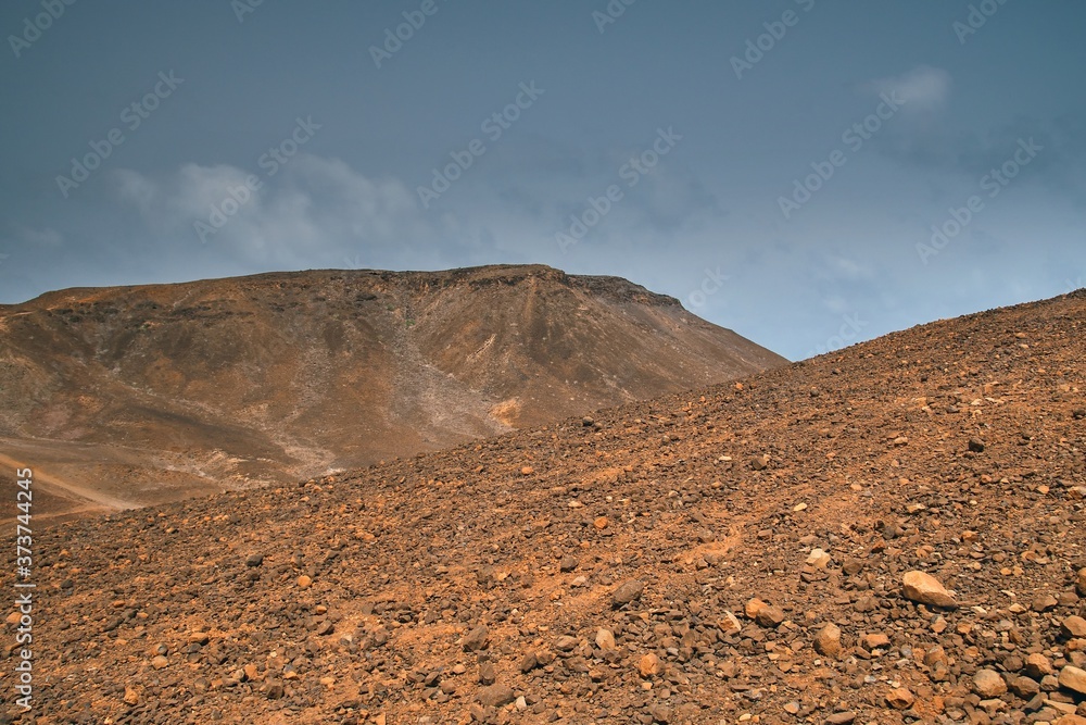 Stony desert (pyroclastic rubble) on the island of Sal (Cape Verde).