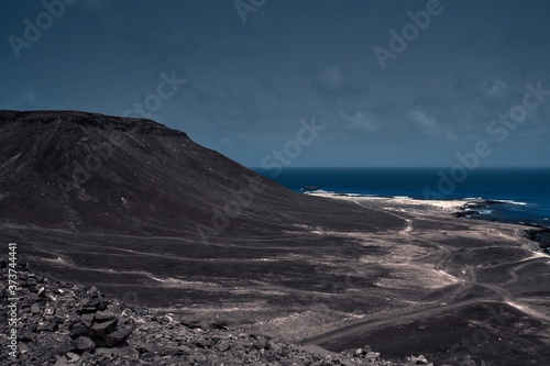 Stony desert (pyroclastic rubble) on the island of Sal (Cape Verde).