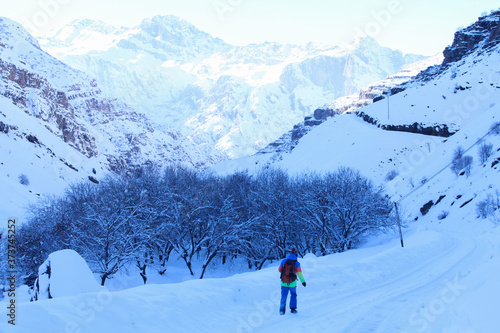 person in the snow