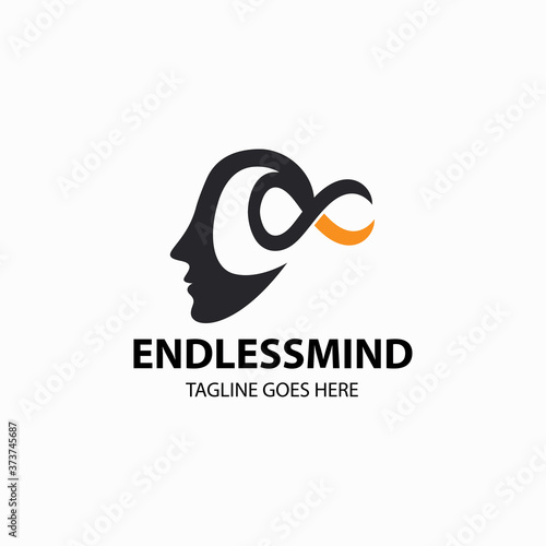 Endless mind logo design template. Vector illustration
