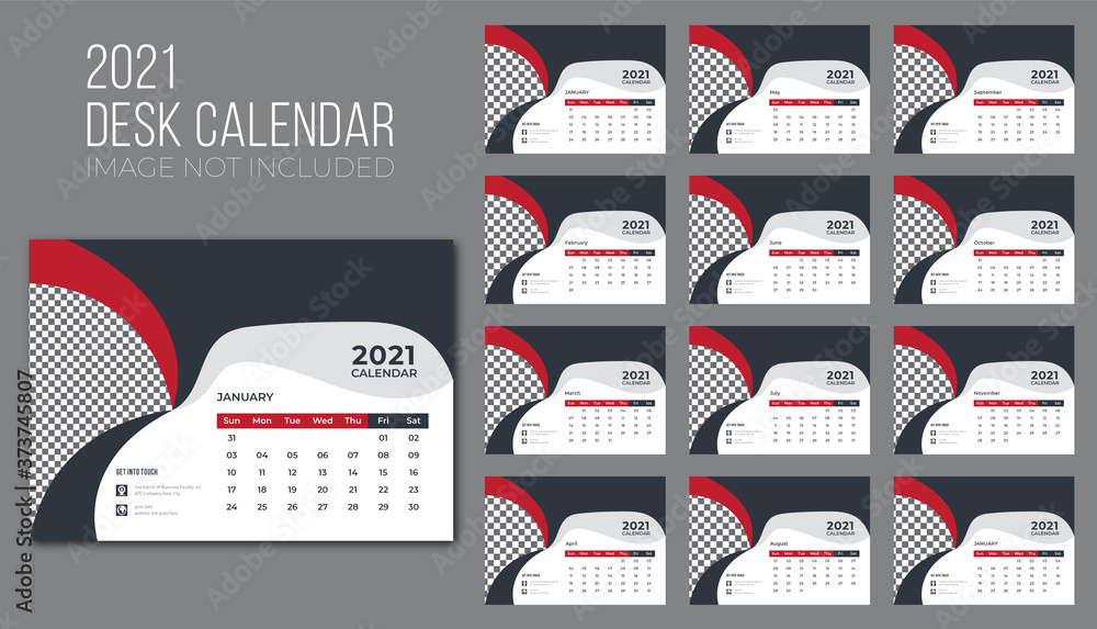 Desk calendar 2021 Premium Vector,Desk calendar for 2021,Desk calendar ...