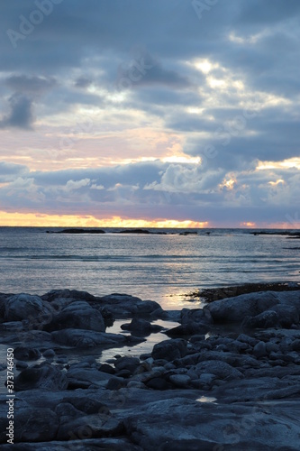 sunset on the sea  hebrides  scotland