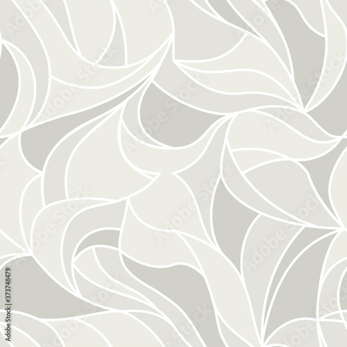Vector leaves, seamless pattern. Floral organic background. Line drawn wallpapers